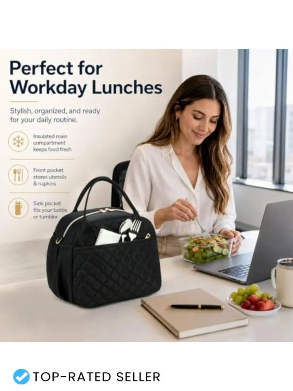 Insulated Lunch Bag Large Capacity Reusable Lunch Tote for Work School Picnic
